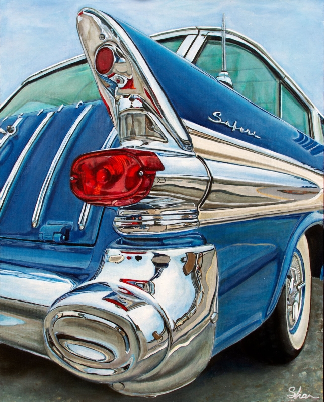 1957 Pontiac Safari Wagon by artist Shannon Fannin